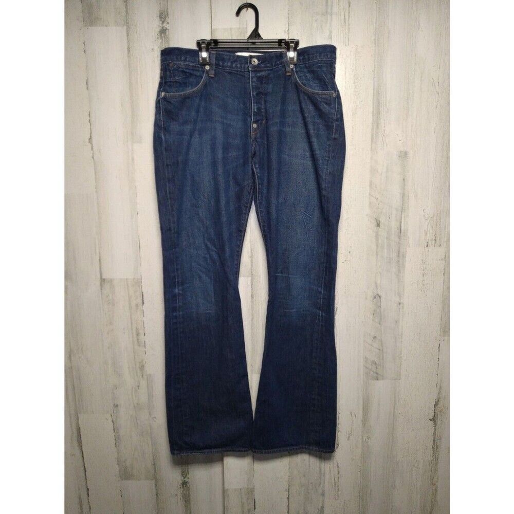 PD&C Jeans Mens Size 32 Parker Straight Dark Wash Paper Denim Cloth 34x32.5